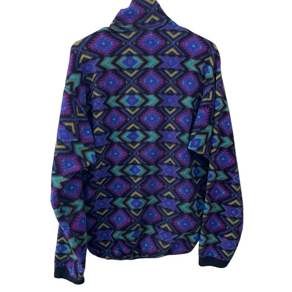 Vintage 90's REI Graphic Aztec Print Pullover Fleece Half Zip Jacket Size Medium - Picture 7 of 7